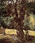 Tree Canvas Paintings - Woman Seated Under a Tree